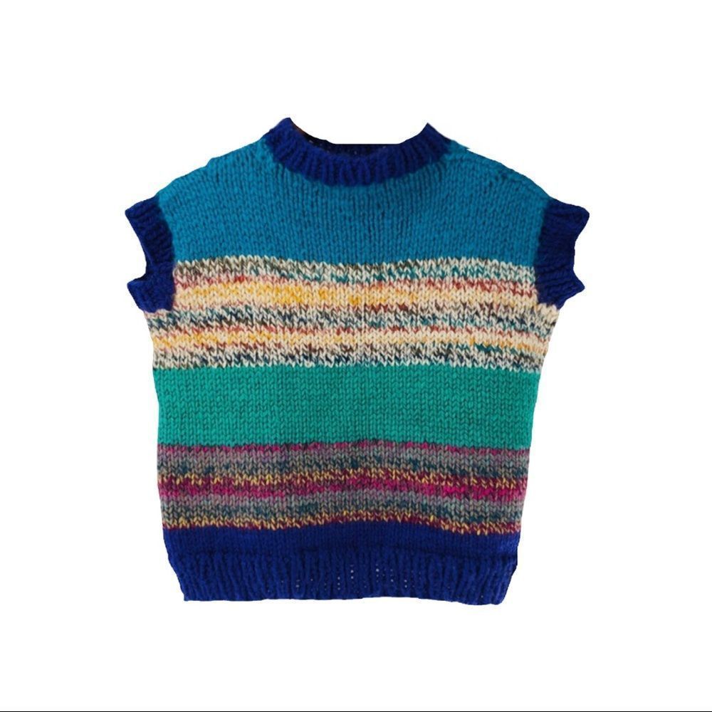 VINTAGE | Colorful Handmade Knit Sweater | X-Large - Picture 1 of 4